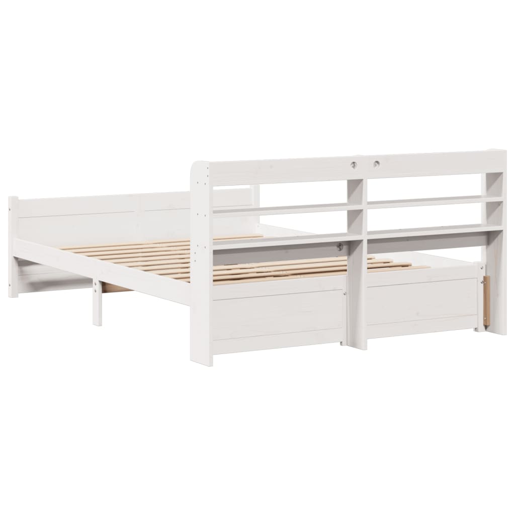 Bed Frame | White | Solid pine wood, Plywood | 140x190 cm | Bed Frame