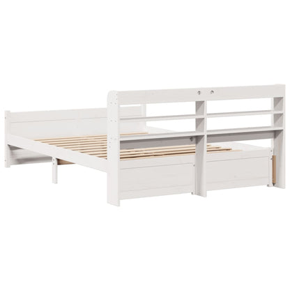 Bed Frame | White | Solid pine wood, Plywood | 140x190 cm | Bed Frame