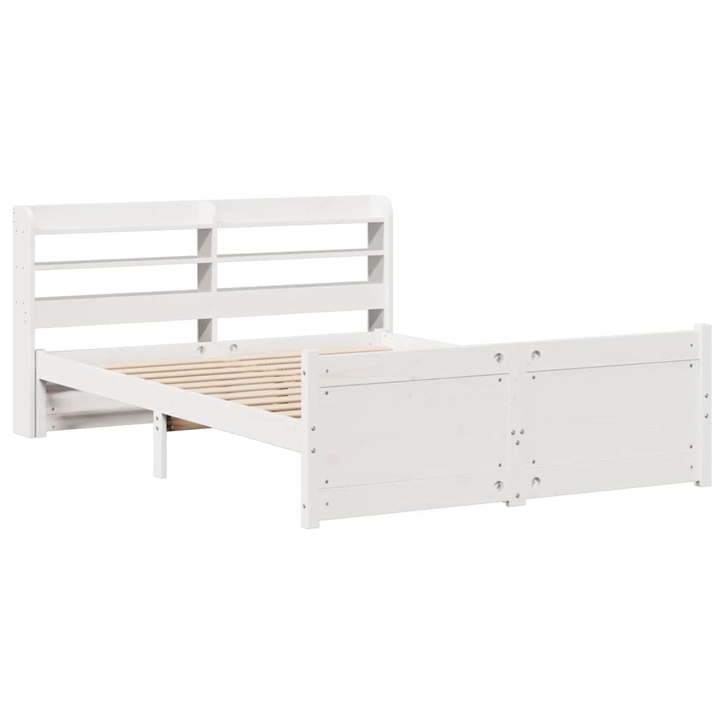 Bed Frame with Headboard without Mattress White 140x200 cm