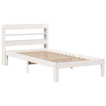 Bed Frame with Headboard without Mattress White 75x190 cm Small Single