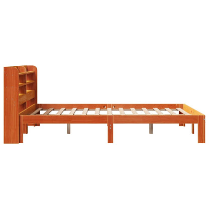 Bed Frame without Mattress Wax Brown 140x200 cm Solid Wood Pine