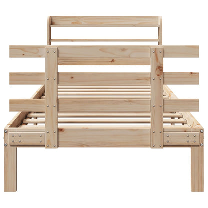 Bed Frame with Headboard without Mattress 75x190 cm Small Single