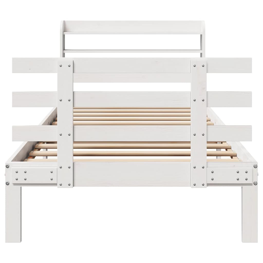 Bed Frame | White | Solid pine wood, Plywood | Small Single | Modern