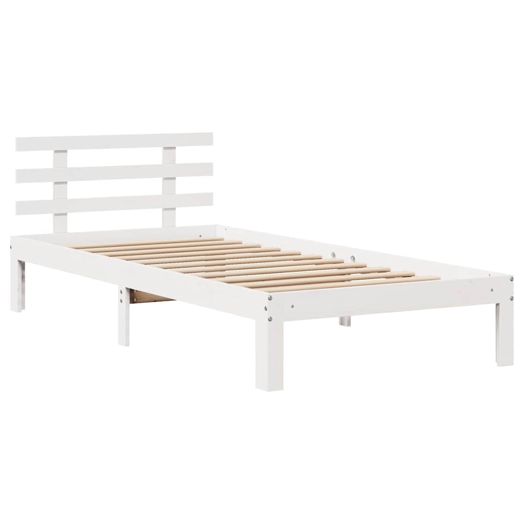 Bed Frame | White | Solid pine wood, Plywood | Small Single | Modern