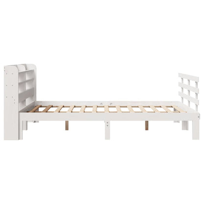 Bed Frame | White | Solid pine wood | Double | Bed Frame | Rectangular