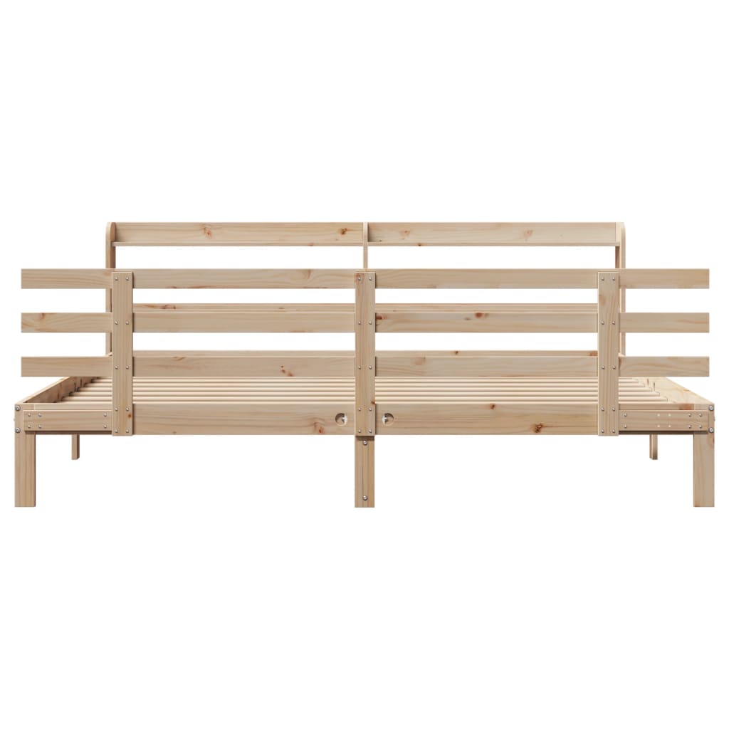 Bed Frame with Headboard without Mattress 200x200 cm
