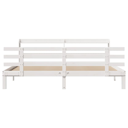 Bed Frame | White | Solid pine wood, Plywood | Double | Bed Frame