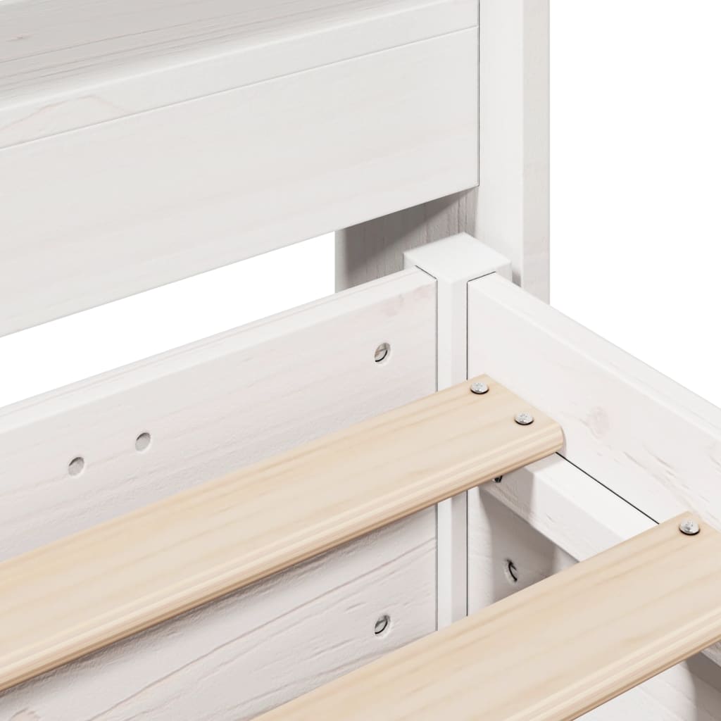Bed Frame without Mattress White 160x200 cm Solid Wood Pine