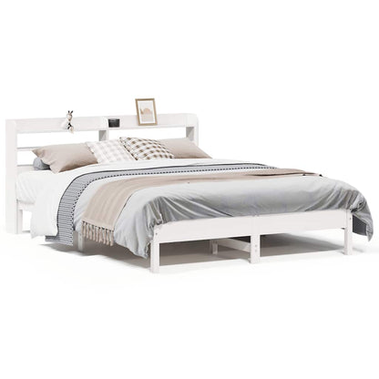 Bed Frame without Mattress White 140x200 cm Solid Wood Pine