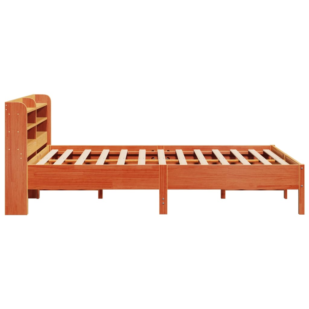 Bed Frame without Mattress Wax Brown 140x190 cm Solid Wood Pine