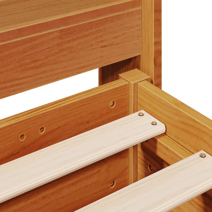 Bed Frame without Mattress Wax Brown 140x190 cm Solid Wood Pine