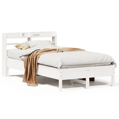 Bed Frame without Mattress White 120x190 cm Small Double Solid Wood Pine