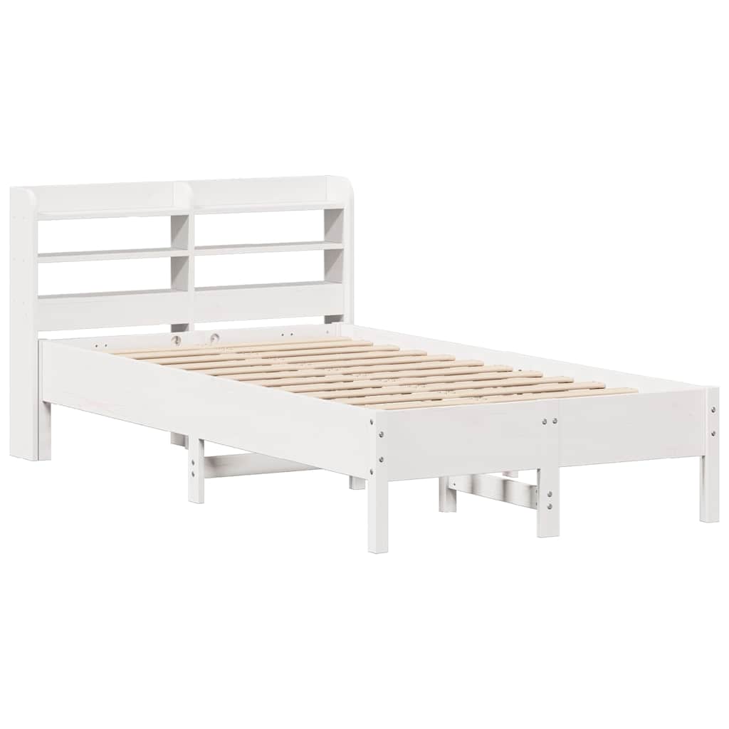 Bed Frame without Mattress White 75x190 cm Small Single Solid Wood Pine