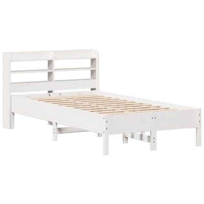 Bed Frame without Mattress White 75x190 cm Small Single Solid Wood Pine