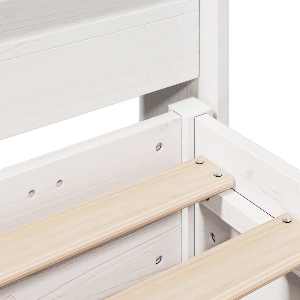 Bed Frame without Mattress White 75x190 cm Small Single Solid Wood Pine