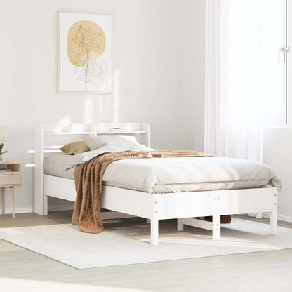 Bed Frame without Mattress White 75x190 cm Small Single Solid Wood Pine