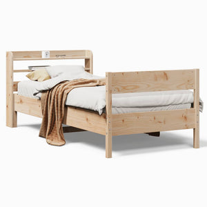 Bed Frame with Headboard 100x200 cm Solid Wood Pine