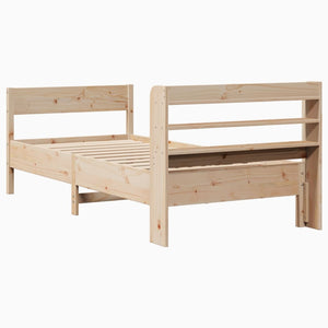 Bed Frame with Headboard 100x200 cm Solid Wood Pine