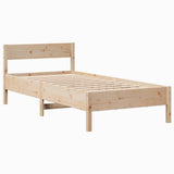 Bed Frame with Headboard 100x200 cm Solid Wood Pine