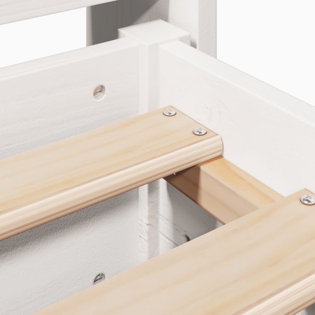 Bed Frame without Mattress White 90x200 cm Solid Wood Pine