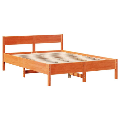 Bed Frame without Mattress Wax Brown 120x190 cm Small Double Solid Wood Pine