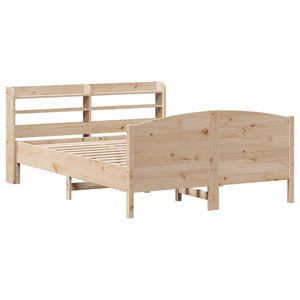 Bed Frame with Headboard 160x200 cm Solid Wood Pine