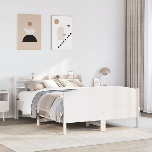 Bed Frame without Mattress White 140x200 cm Solid Wood Pine