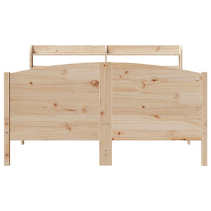 Bed Frame with Headboard 140x190 cm Solid Wood Pine