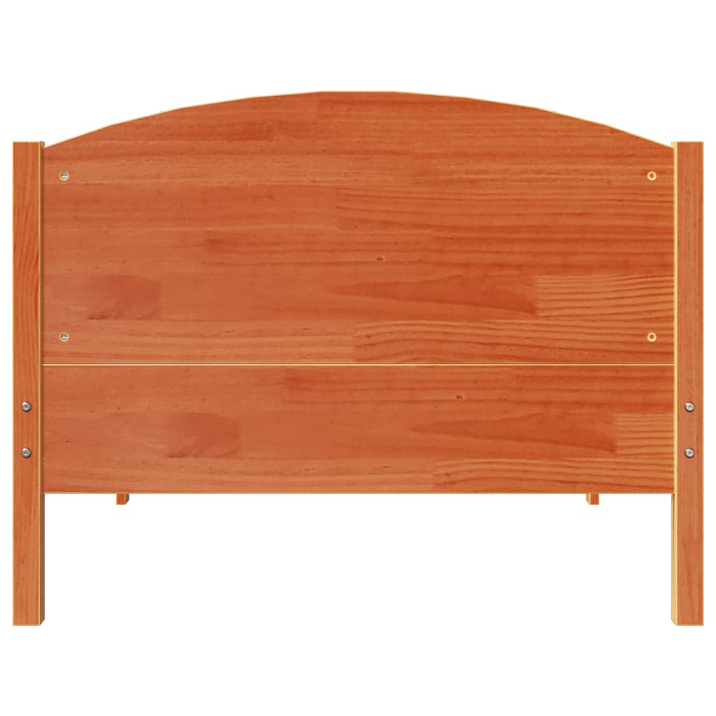 Bed Frame without Mattress Wax Brown 75x190 cm Small Single Solid Wood Pine