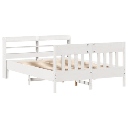 Bed Frame without Mattress White 120x200 cm Solid Wood Pine