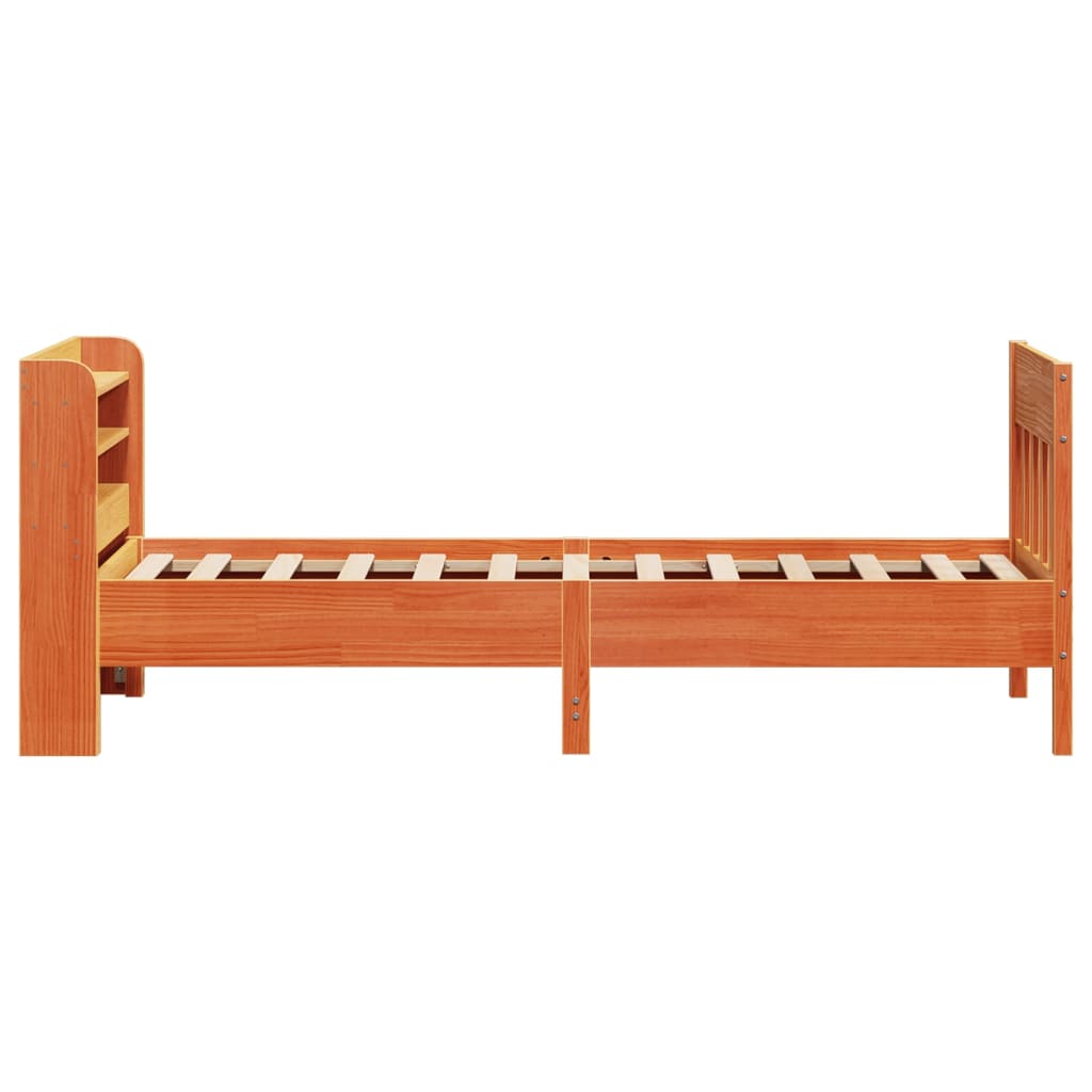 Bed Frame without Mattress Wax Brown 75x190 cm Small Single Solid Wood Pine