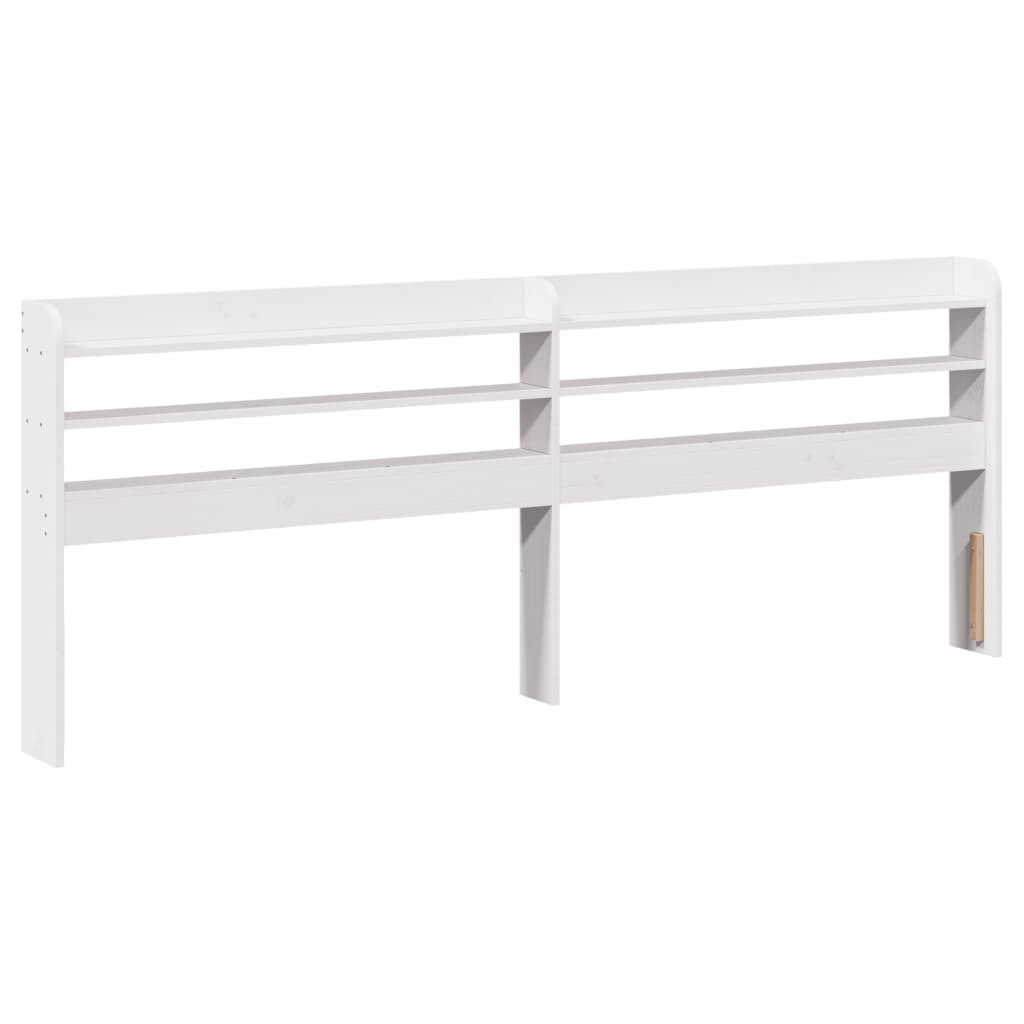Bed Frame with Headboard White 180x200 cm Super King Solid Wood Pine