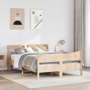 Bed Frame with Headboard 150x200 cm King Size Solid Wood Pine