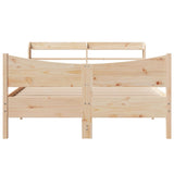 Bed Frame with Headboard 150x200 cm King Size Solid Wood Pine