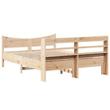 Bed Frame with Headboard 150x200 cm King Size Solid Wood Pine