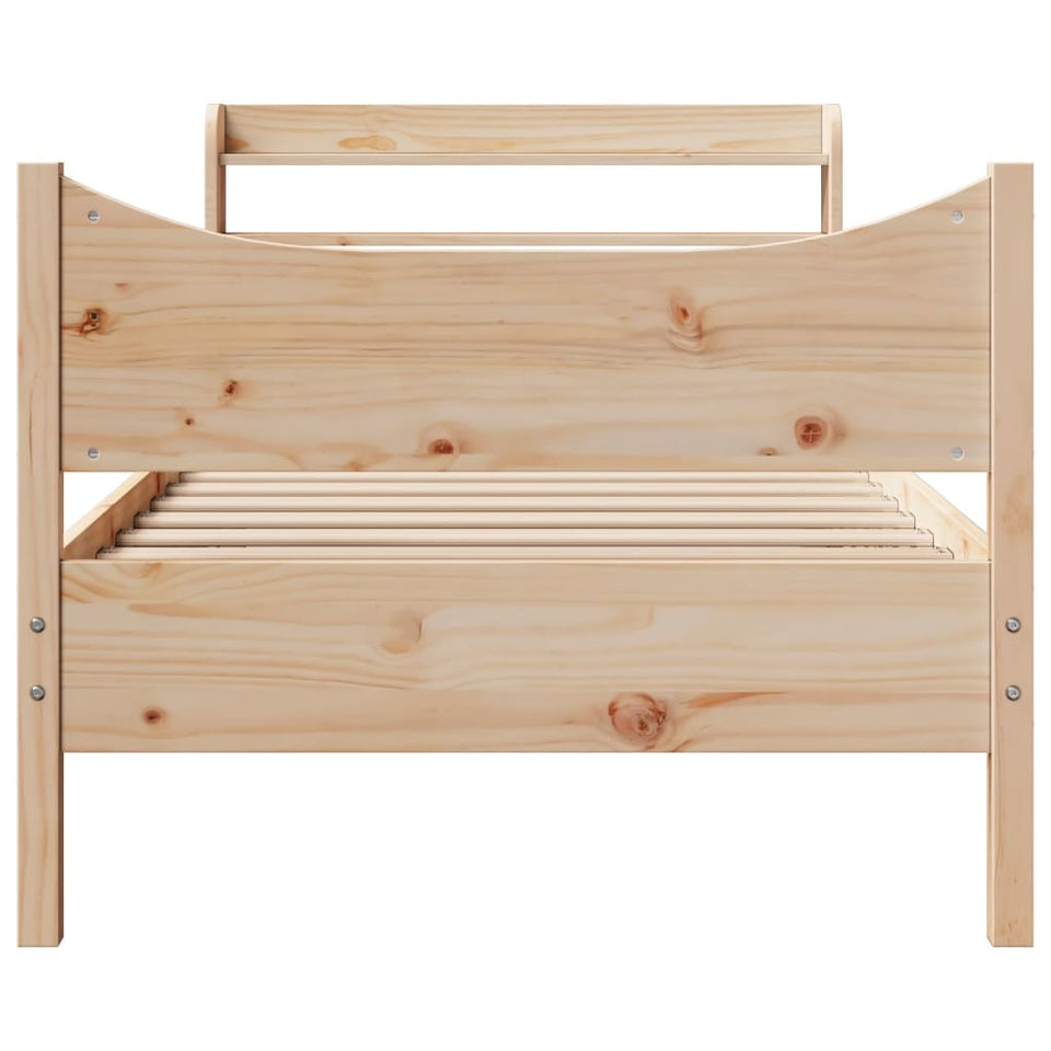 Bed Frame with Headboard 90x200 cm Solid Wood Pine