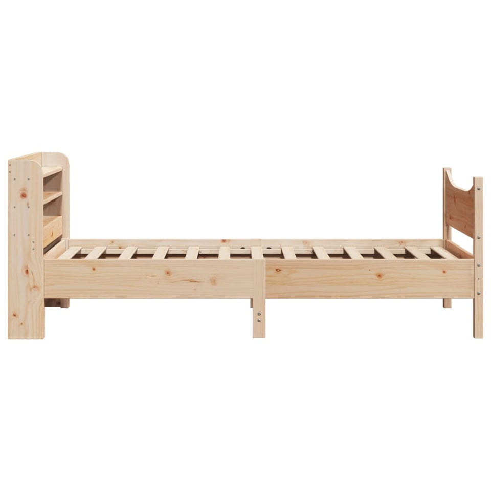 Bed Frame with Headboard 90x200 cm Solid Wood Pine