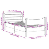 Bed Frame with Headboard 90x200 cm Solid Wood Pine