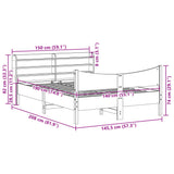 Bed Frame with Headboard Wax Brown 140x190 cm Solid Wood Pine