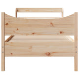 Bed Frame with Headboard 90x190 cm Single Solid Wood Pine