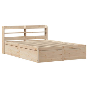 Bed Frame with Headboard 160x200 cm Solid Wood Pine