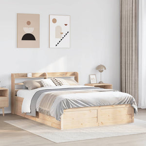 Bed Frame with Headboard 160x200 cm Solid Wood Pine