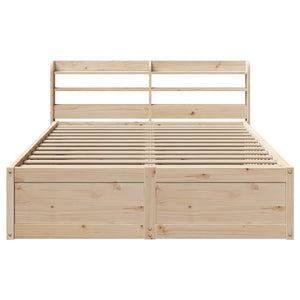 Bed Frame with Headboard 160x200 cm Solid Wood Pine