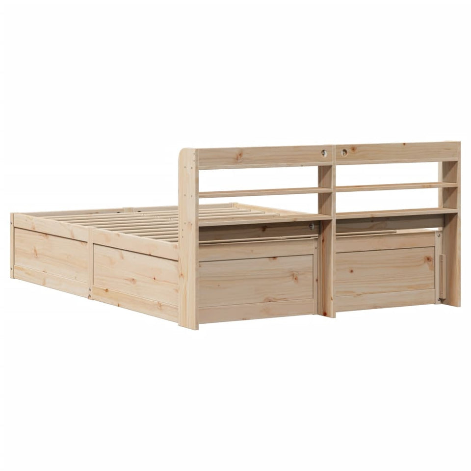 Bed Frame with Headboard 160x200 cm Solid Wood Pine