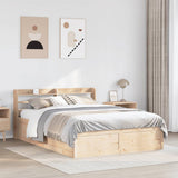 Bed Frame with Headboard 150x200 cm King Size Solid Wood Pine