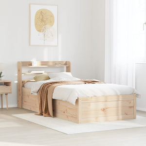 Bed Frame with Headboard 90x200 cm Solid Wood Pine