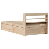 Bed Frame with Headboard 90x200 cm Solid Wood Pine