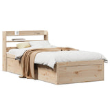 Bed Frame with Headboard 90x200 cm Solid Wood Pine