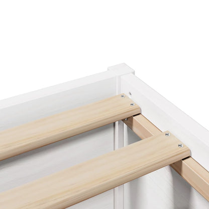 Bed Frame with Headboard White 140x190 cm Solid Wood Pine