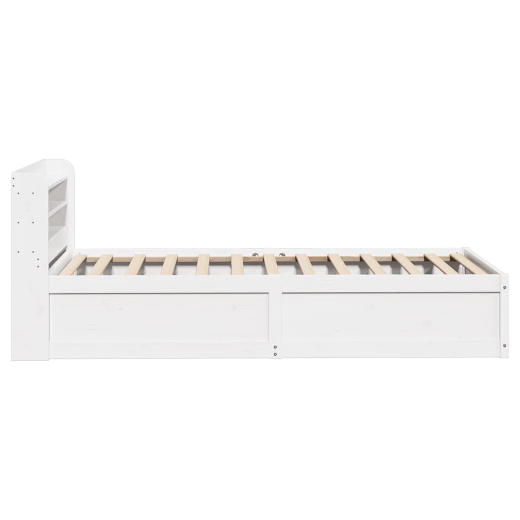 Bed Frame with Headboard White 75x190 cm Small Single Solid Wood Pine